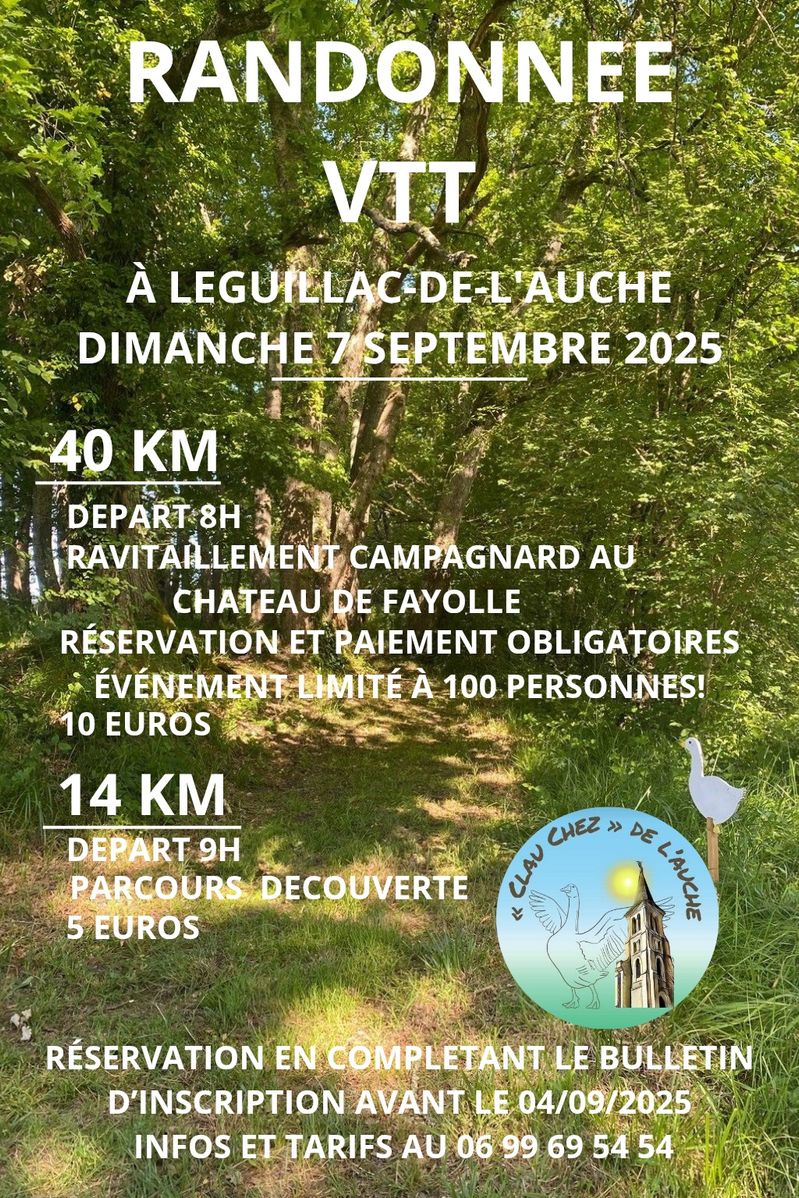 Randos VTT Léguillac de l'auche