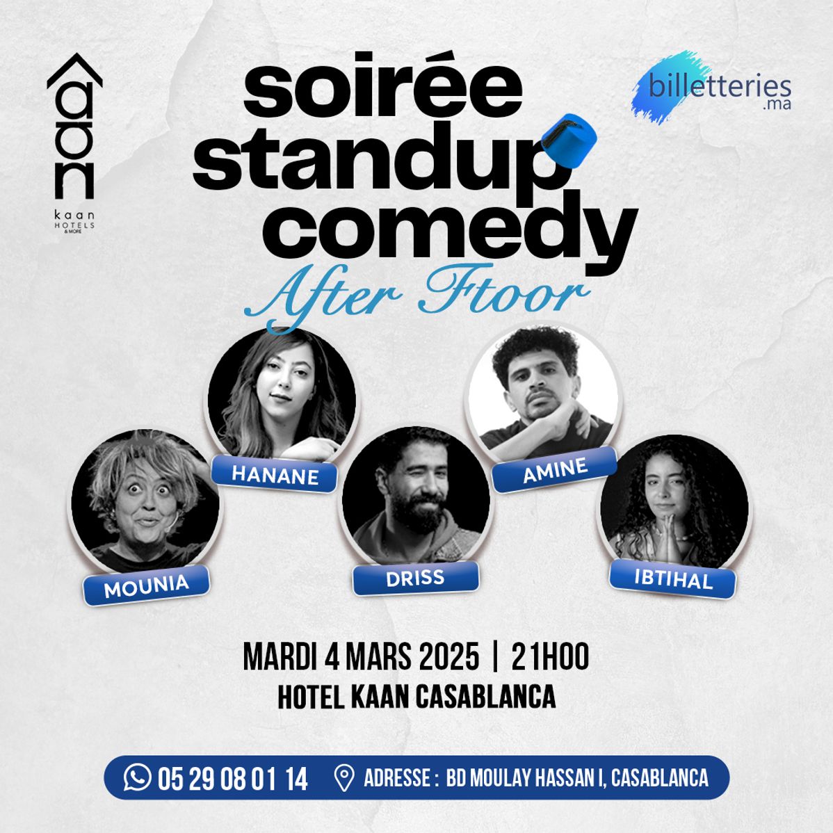 Soirée standup comedy after work