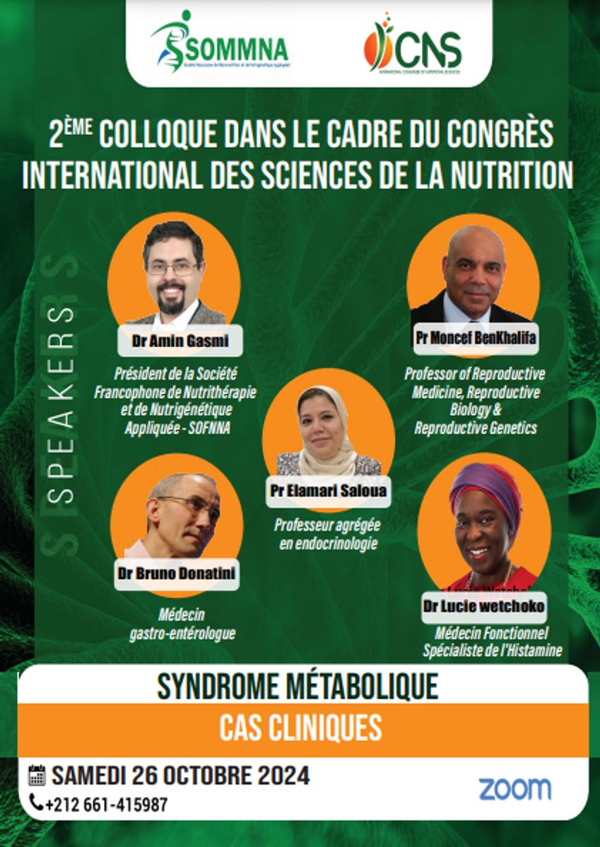 2EME COLLOQUE DANS LE CADRE DU CONGRÈS INTERNATIONAL DES SCIENCES DE LA NUTRITION