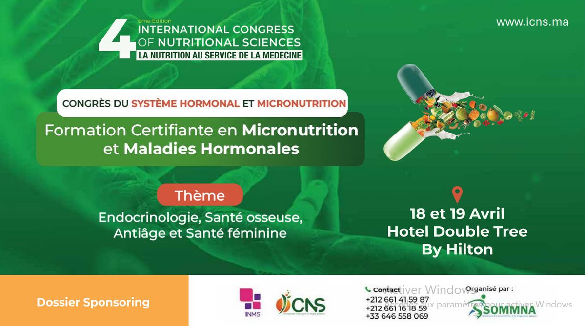 Replay de la 4ème édition international congress of nutritional sciences