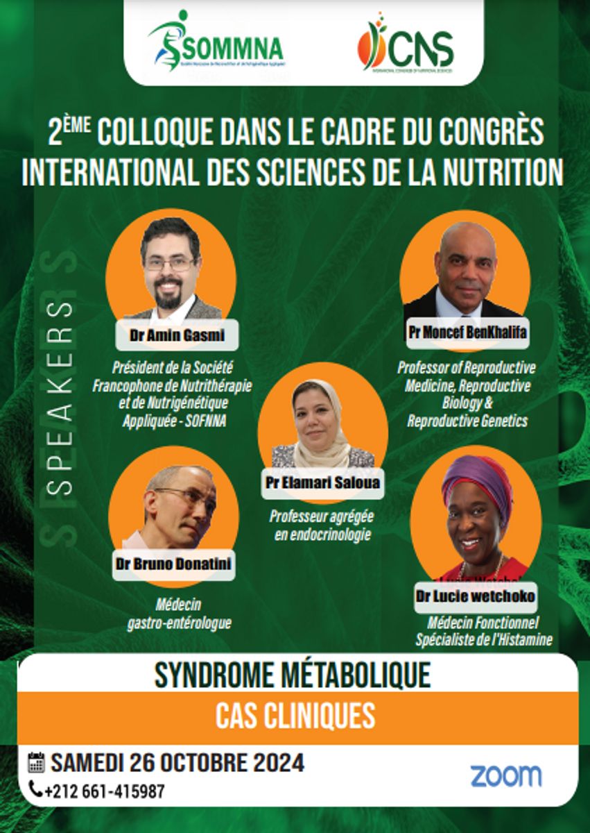 2EME COLLOQUE DANS LE CADRE DU CONGRÈS INTERNATIONAL DES SCIENCES DE LA NUTRITION