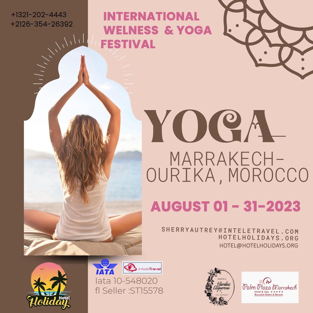 YOGA WELLNESS FESTIVAL in Marrakech - Ourika - August 15-15 September 2023 EUROPE AN YOGA FESTIVAL